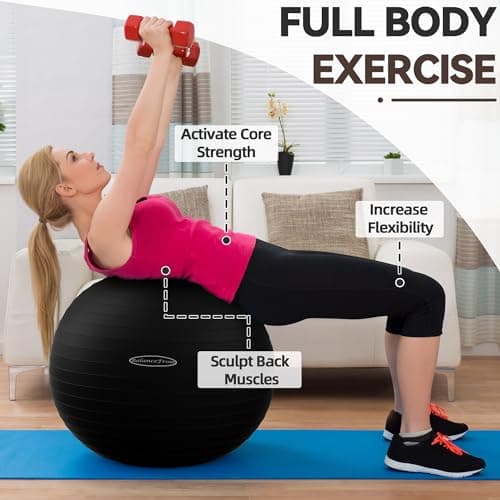 BalanceFrom Anti-Burst Slip Resistant Exercise Ball - 26-inch Black, 2,000-Pound Capacity — view 2