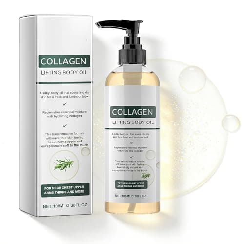 Collagen Lifting Body Oil with Vitamin E & Rosemary - Firming & Tightening Oil for Neck, Chest, Arms, Thighs - Hydrating Formula for Silky, Fresh, Luminous, and Supple Skin - 100ml (1PC)