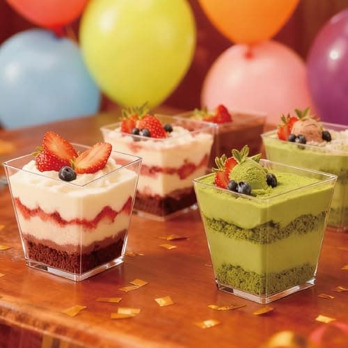 GGYKJSK 50 Pack 5 oz Clear Dessert Cups with Lids, Small Plastic Containers with Spoons, Reusable Shooter Yogurt Parfait Appetizer, Cup for Pudding Jello and Fruit Cake, Ice Cream