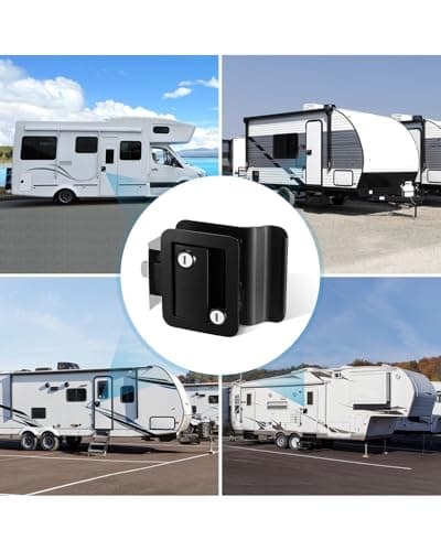 Kohree Upgraded RV Door Lock Replacement with Paddle Deadbolt, 100% Zinc Alloy, Camper Door Handle Latch, RV Enclosed Travel Trailer Entry Door Lock with Keys for Camper Horse Trailer Cargo, Black — view 5