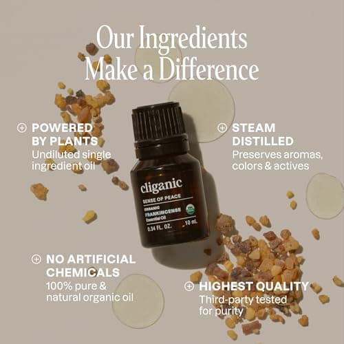 Cliganic Organic Frankincense Essential Oil, 100% Pure Natural Undiluted, for Aromatherapy | Non-GMO Verified — view 2