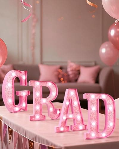 LED Marquee Light Up Letters(R)– Light Up Number Sign for Birthday Party,Girls Room Table Decor, Marquee Numbers with Warm Pink Glow, Battery Operated Pink Digits, 8.6 IN — view 5