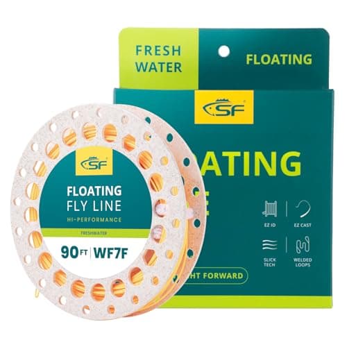 SF Fly Fishing Floating Line with Welded Loop Weight Forward Fly Lines # Orange 90FT WF7F