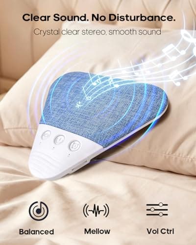 LENRUE Under Pillow Speaker for Sleeping, All New White Noise Bluetooth Pillow Speakers Under Pillow, Auto-Off Timer, Bluetooth 6.0, TF Slot, USB C Powered for Side Sleeper — view 2