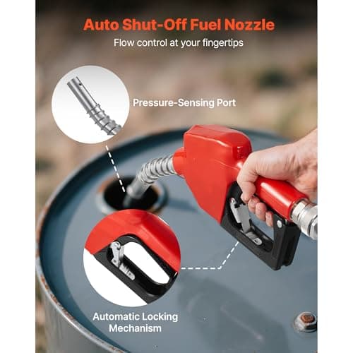 Uargd Electric Fuel Transfer Pump 110V, 16 GPM 60 L/min, AC Oil Pump for Diesel, Kerosene, and Biodiesel, Includes Automatic Nozzle & Dual Hoses, 45 ft/13.7 m Max Lift, Suitable for Vehicles — view 3