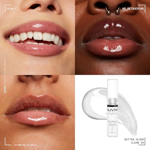 NYX PROFESSIONAL MAKEUP Butter Gloss, Non-Sticky Lip Gloss - Sugar Glass ,Clear — view 2