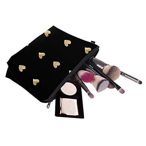 LOOMILOO Cosmetic Bag for Women, Adorable Roomy Makeup Bags Travel Water Resistant Toiletry Bag Accessories Organizer Liama Gifts (Hearts 51356) — view 5