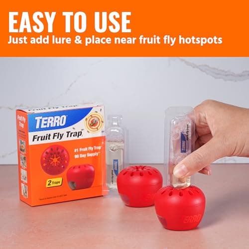 TERRO Fruit Fly Trap 4-Pack, 180 Day Lure Supply, Food-Based Lure — view 3