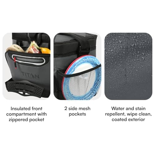Titan by Arctic Zone 16 Can Zipperless Cooler, SmartShelf, Sharkskin Gray — view 4