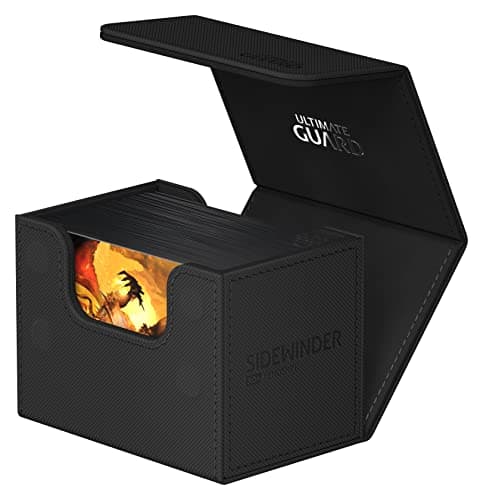 Ultimate Guard Sidewinder 80+, Deck Box for 80 Double-Sleeved TCG Cards, Black, Magnetic Closure & Microfiber Inner Lining for Secure Storage — view 2