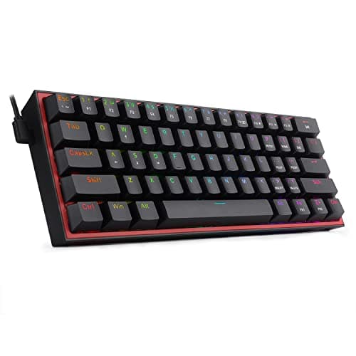 Redragon K617 Fizz 60% Wired RGB Gaming Keyboard, 61 Keys Hot-Swap Compact Mechanical Keyboard w/ 16.8M RGB Backlight, Red Inner Design, Programmable Linear Red Switch, Pro Software — view 5