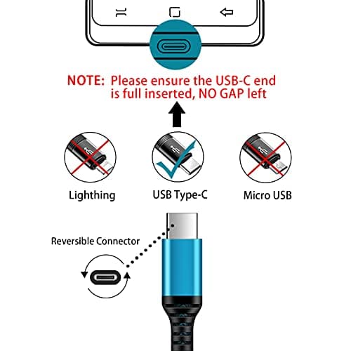 C Charger Cord Fast Charging USB Type C Cable Android Charger Cables 6FT
