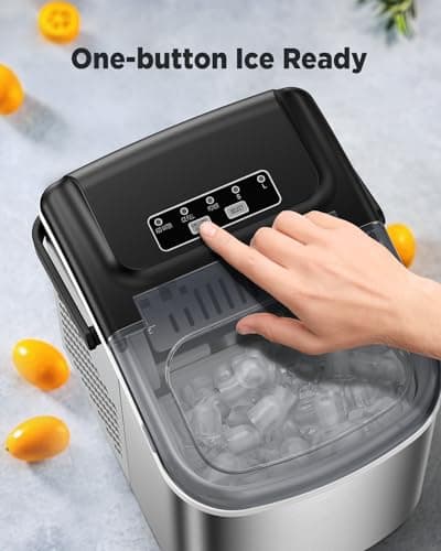 Silonn Ice Makers Countertop, 9 Cubes Ready in 6 Mins, 26lbs in 24Hrs, Self-Cleaning Ice Machine with Ice Scoop and Basket, 2 Sizes of Bullet Ice — view 4