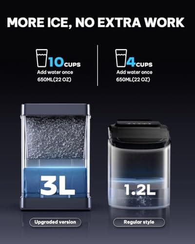 Silonn Nugget Ice Maker Countertop with APP & Voice Control, Self Cleaning Ice Machine with 3L Large Water Tank, 40 lbs/24H Soft Chewable Ice, Portable Pebble Ice Maker for Home, Kitchen and Party — view 4