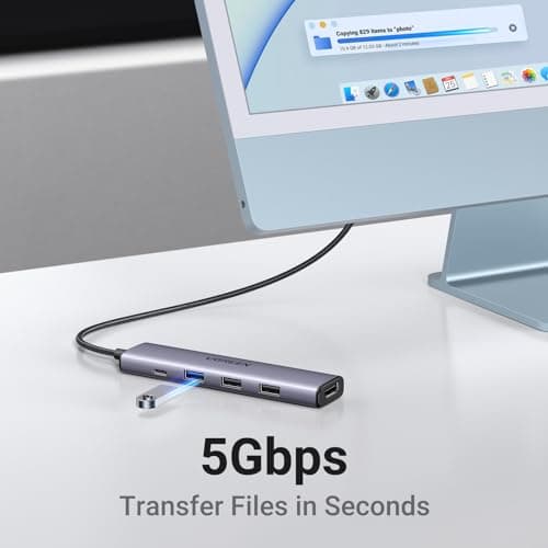 UGREEN USB C Hub 5 in 1 Multiport USB Adapter 4K HDMI, 100W Power Delivery, 3 USB-A Data Ports, USB C Dongle for MacBook Pro/Air M5/M4/M3/M2/M1, iPad Pro, iMac, iPhone 16 Pro/Pro Max, XPS, Thinkpad — view 3