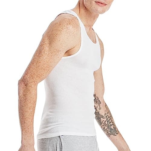 Hanes Mens ComfortSoft 6 Pack Tagless A-Shirts Undershirts, White, Large US — view 3
