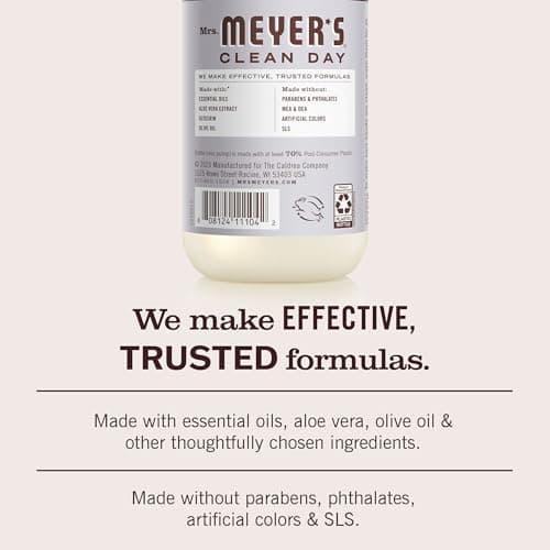 Mrs. Meyer's Clean Day Liquid Hand Soap, Lavender, Cruelty Free and Biodegradable Hand Wash Made with Essential Oils, 370 ml Soap Pump Bottle — view 4