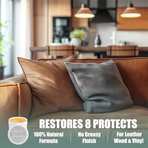 LUXGROVE® Wood & Leather Furniture Repair Salve, Conditioning Balm for Couches, Car Seats, Tables, Cabinets, Doors, Shoes, Purses, Boots & Saddles, Helps Revive Dry, Dull & Scuffed Surfaces, 8oz — view 3