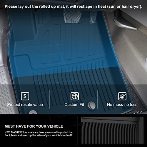 KIWI MASTER Floor Mats for 2021-2026 Nissan Rogue (Not Sport), OEM Replacement T99E4-6RR0B, Custom Fit All Weather Car Mats, Heavy Duty TPE Floor Liners, Front & Rear 2 Row, Black