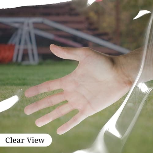 Covers & All Vinyl Outdoor Curtains for Patio Waterproof – 12 oz Outdoor Clear Panel Curtains, Gazebo Curtains with Brass Grommets for Pergola, Porch & Patio Walls for Winter (7 x 12 ft, Blue) — view 4