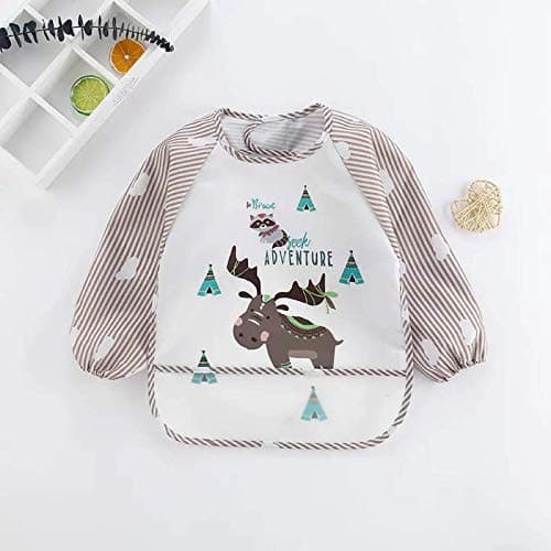 PandaEar (3 Pack) Baby Long Sleeve Bibs Waterproof| Baby Infant Toddler 6-36 Months for Eating, Stain and Odor Resistant — view 2