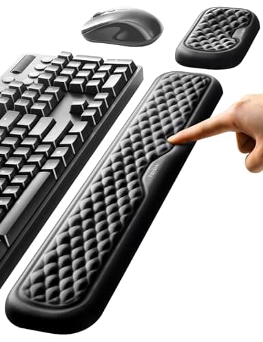 VAYDEER Keyboard and Mouse Wrist Rest Pad Set,Padded Memory Foam Hand Rest Support for Office,Computer,Laptop,Mac Typing,Ghristmas Gift for Man Who Wrist Pain Relief and Repair(Large Set)