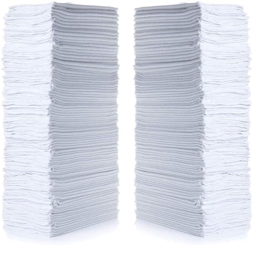 Simpli-Magic Cotton Shop Towels 14"x12" (145 Pack) – Reusable Cleaning Shop Rags for Automobiles, Industries, Garage and Homes (White)
