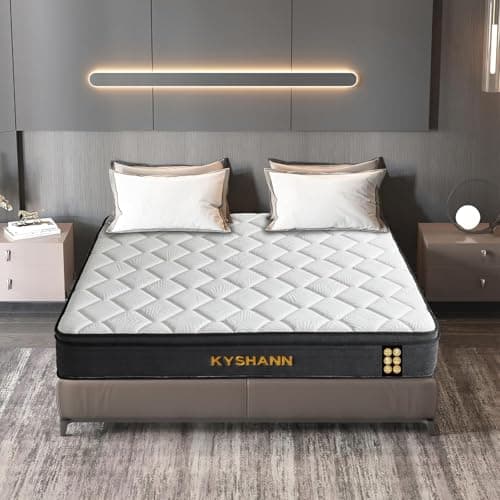 KYSHANN Queen Mattress,12 Inch Memory Foam Individual Pocket Spring Mattresses,Motion Isolation,Edge Support,Zoned Pressure Relief,Fiberglass Free, Medium Firm,Mattress in A Box — view 2