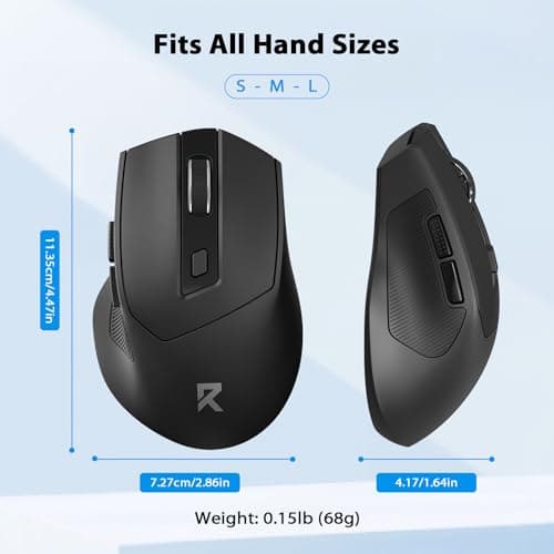 Redragon Wireless Mouse, 2.4GHz Ergonomic Optical Mouse with USB Receiver, 24 Months Battery Life, 5-Level 4000 DPI, 6 Button Computer Mouse for Laptop, Windows, Mac, PC, Chromebook — view 4