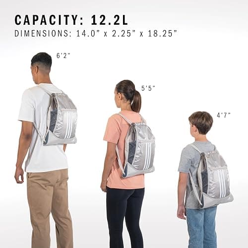 adidas Alliance Sackpack – Drawstring Backpack for Sports, Small Gym Bag, Black/2, OSFA — view 4
