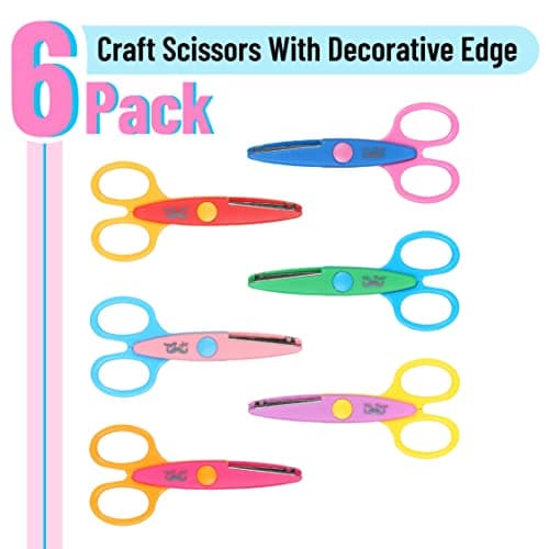 Mr. Pen- Craft Scissors Decorative Edge, 6 Pack, Bright Zig Zag Scissors