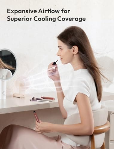 Aecooly Slim Portable Fan, Thin Handheld Fan, USB Rechargeable Mini Personal [24H Max Cooling Time], Battery Powered Small Foldable Pocket for Travel, Summer, Gifts for Women, Girls -Beige — view 4