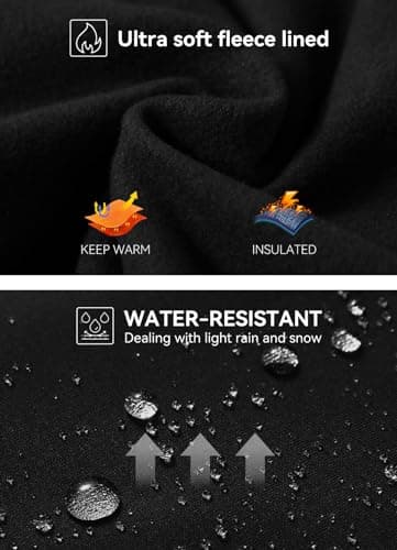 baleaf Fleece Lined Leggings Women Winter Thermal Leggings for Women Waterproof Hiking Pants Warm Tights Skiing Running Yoga Travel Gear Black M — view 4