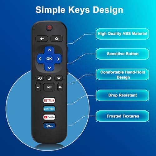 (Pack of 2) Replacement Remote Only for Roku TV,for TCL Roku/Hisense/RCA/Sharp/Sanyo/Insignia/Westinghouse/Philips Roku Smart TVs — view 5