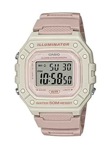 Casio Illuminator Alarm Chronograph Digital Sport Watch (Model W218HC-4A2V) (Light Pink)