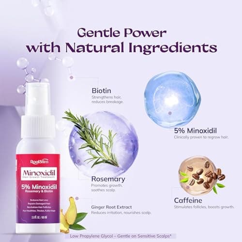 Women's 5% Minoxidil Spray for Hair Growth: RootStim Extra Strength Minoxidil with Rosemary & Biotin for Thinning Hair Regrowth and Fuller Hair – 2.01 Fl Oz — view 2