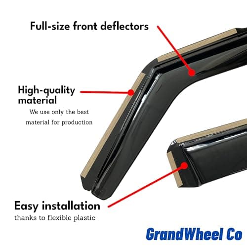 GrandWheel Co Smoke Tinted in-Channel Side Window Vent Visor Deflectors Rain Guards Compatible with Toyota Corolla 2020-2026 Sedan - 4 pcs. GW0491 — view 5