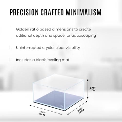 Ultum Nature Systems Ultra Clear Rimless Aquarium - Low Iron Glass Fish Tank with 45° Mitered Edges, 5mm-12mm Thick, Leveling Mat Included (5S, Shallow, 2 Gallon) — view 3