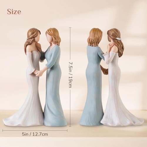 Storieme Mother of The Bride Gift from Daughter: Mom Touches Bride's Cheek Wedding Figurine Keepsake for Mom on My Wedding Day - Unique Mother's Day Birthday Present — view 3