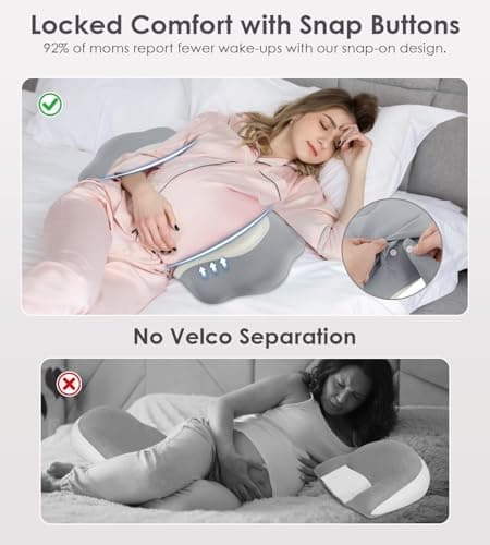 Memory Foam Pregnancy Pillows for Sleeping, Side Sleeper Maternity Pillow Support for Back Belly HIPS, Adjustable Wedge Pillow for Pregnant Women, Side Sleeping Pregnant Pillows with Pillowcase — view 2