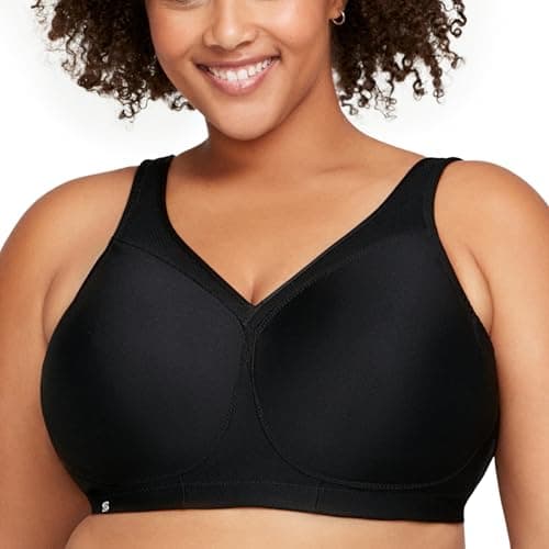 Glamorise Women's Full-Figure Sports Bra, Black, 42DD