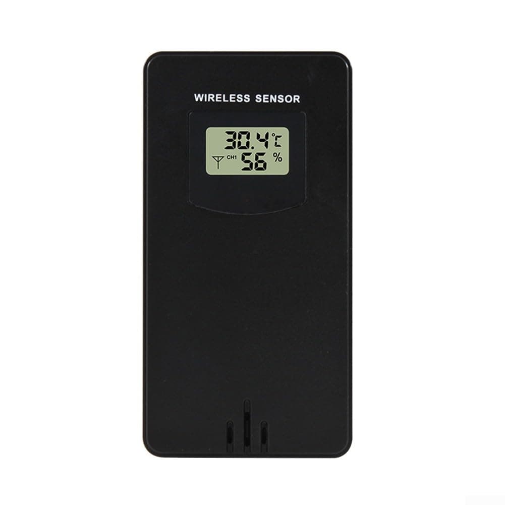 Sensor inalámbrico de repuesto para termo higrómetro para exteriores, estación meteorológica, sonda de temperatura remota de 433 MHz con soporte de pared (blanco) — view 4