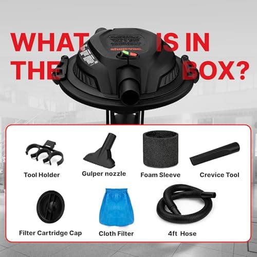 Shop-Vac 2.5 Peak HP Wet/Dry Vac Bucket Head, Fits 5 Gallon Bucket (Sold Separately), Portable Shop Vacuum, 1.25 Inch Diameter x 4 Foot Hose, 6 Foot Cord, Ideal for Jobsite, Garage, Workshop & Home — view 3
