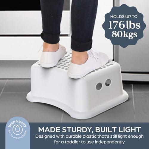 Dreambaby - Toddler Step Stool With Non Slip Base, Kids Step Stool for Bathroom, Potty Training and Kitchen - Grey Dots — view 2