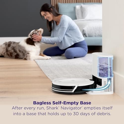 Shark Navigator | Robot Vacuum Cleaner with Powerful Suction for Pet Hair, Rugs, Carpets & Hard Floors | Bagless Self-Empty Base | 30-Day Capacity | SmartPath LiDAR Navigation | White | AV2110S ​ — view 4
