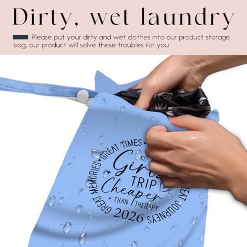 zcyxuuw Girls Trip Gifts Wet Dry Bag, Beach Bag Wet Bag Favors, for Swimsuit Toiletry Travel Essentials For Women Aloha Bags, Beach Travel Gym Laundry bags for Dirty Diaper Swimsuit Gifts (Blue) — view 2
