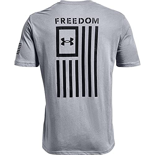Under Armour Men's New Freedom Flag T-Shirt, Steel Medium Heather (035)/Black, Medium — view 5