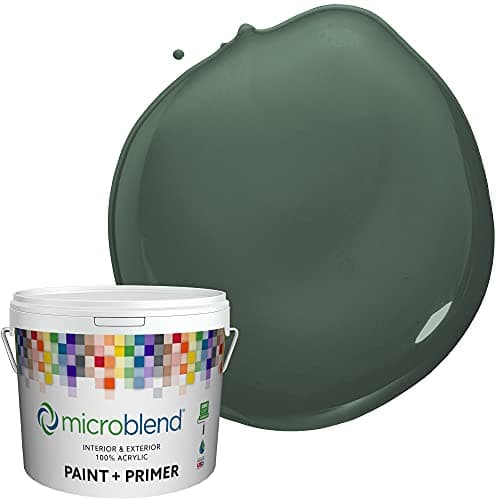 Microblend Interior Paint and Primer - Dark Green/Up to Date, Eggshell Sheen, 1 Gallon, Premium Quality, High Hide, Low VOC, Washable, Microblend Greens Family