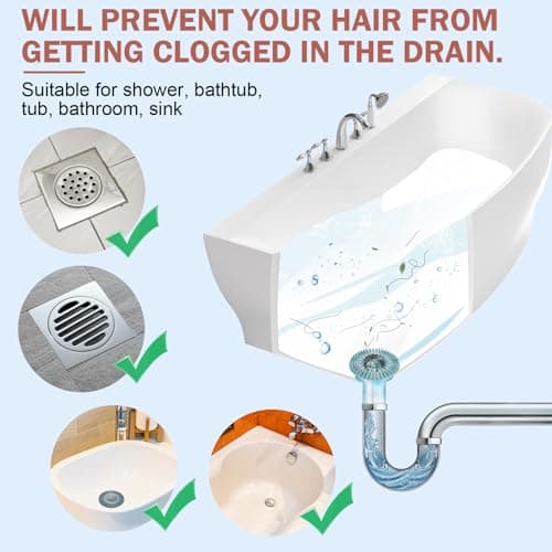 Gotega 5 Pack Sink Drain Strainer, Hair Catcher for Bathroom Tub Shower — view 4