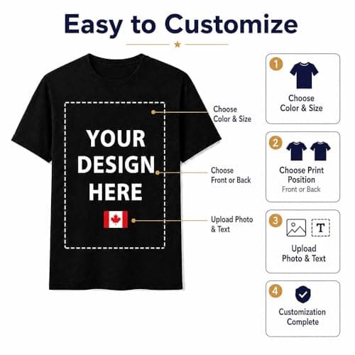 COOZEBRA Custom T Shirt with Front Back, Personalized Shirt with Photo Text Design, Custom Shirt for Men Women Adults — view 5